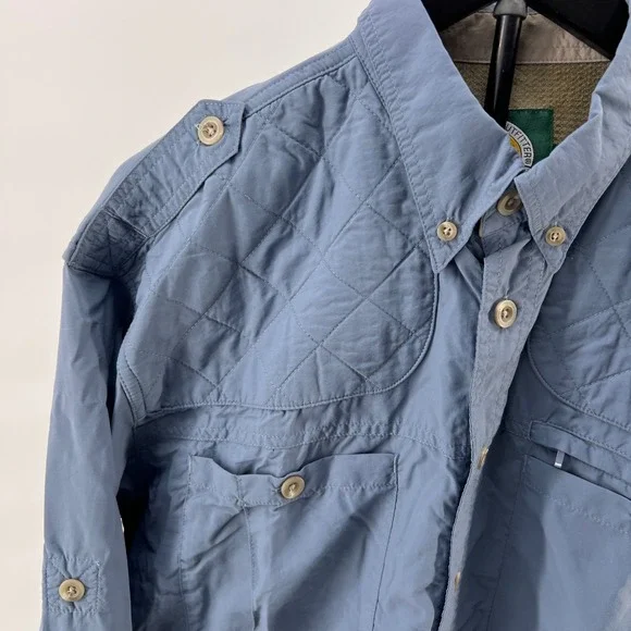 Cabelas Men Vented Hunting Shooting Shirt LT Tall Padded Quilted Shoulders Large - Picture 3 of 9